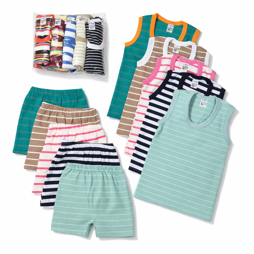 Sleeveless Shorts Set - Combo Pack of 5