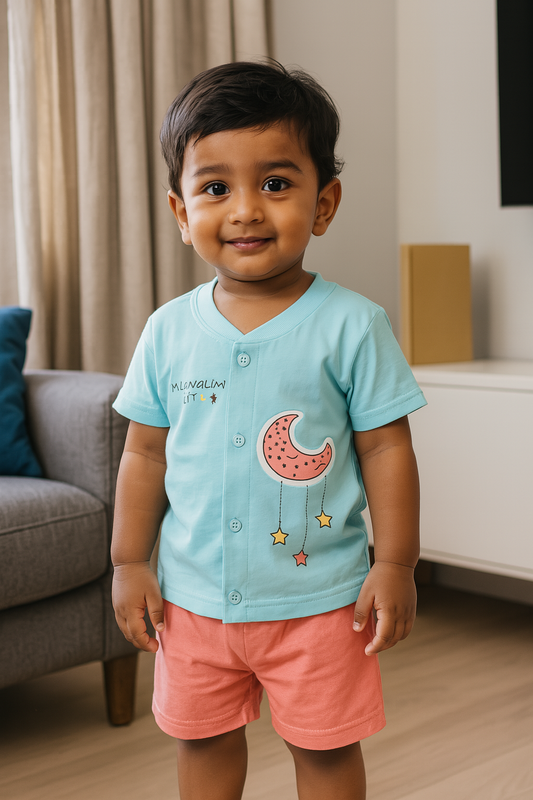 Premium Boy Baby Front Open Shorts Set- 223