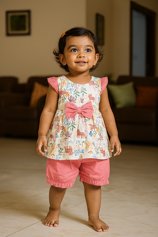 Baby Girl Frock Shorts set  - 229