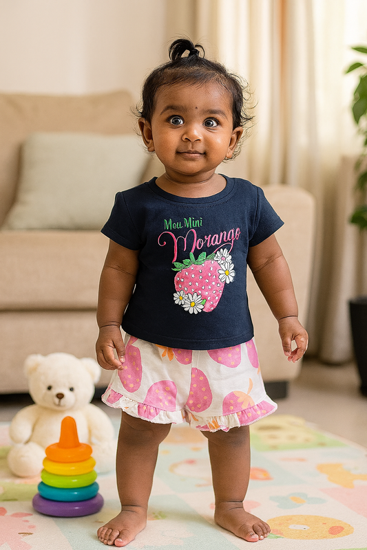 Premium Girl Baby Fancy Shorts Set