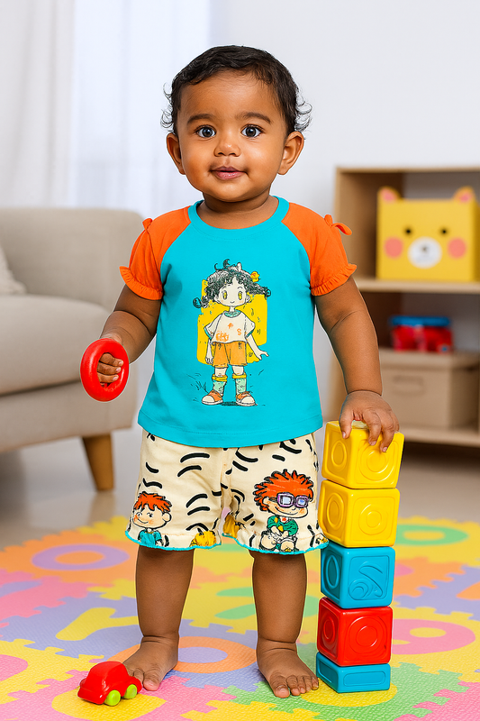 Premium Girl Baby Fancy Shorts Set  - 227
