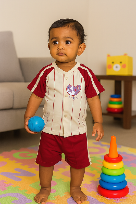 Premium Boy Baby Front Open Shorts Set - 223