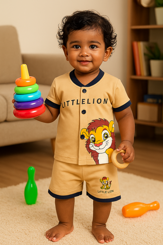 Premium Boy Baby Front Open Shorts Set - 223