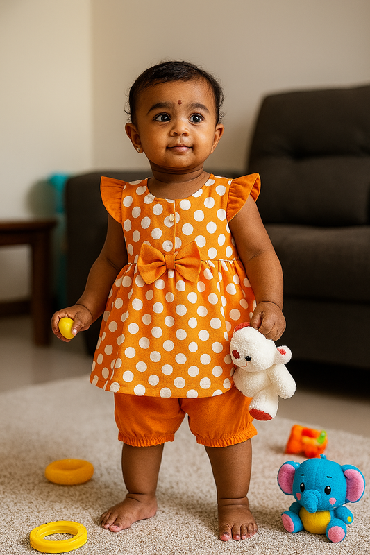 Baby Girl Frock Shorts set  - 229