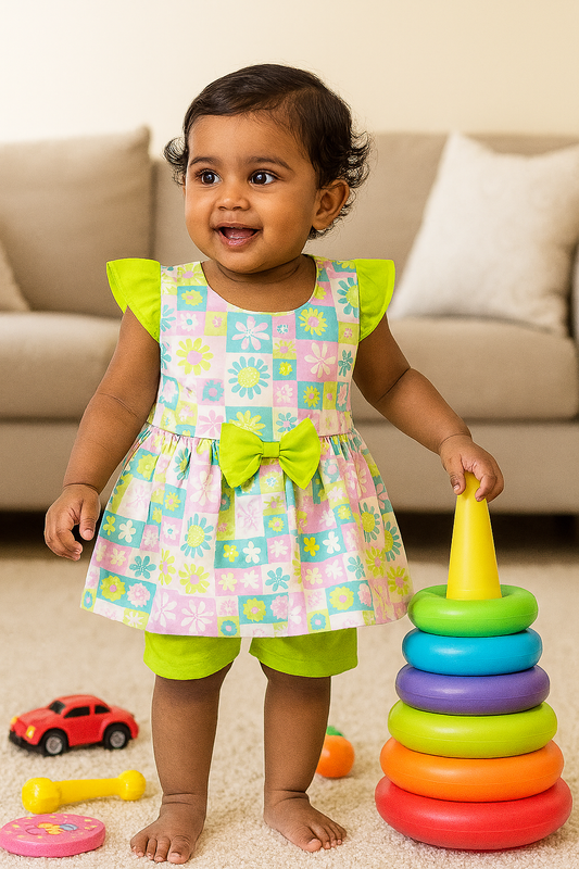 Baby Girl Frock Shorts set  - 229