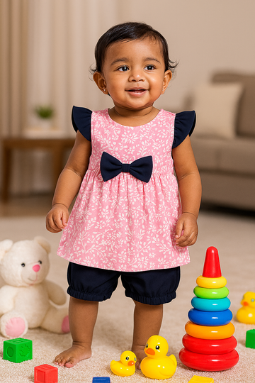 Baby Girl Frock Shorts set  - 229