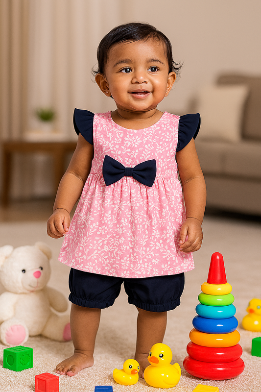 Baby Girl Frock Shorts set  - 229