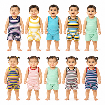 10 Sleeveless Shorts Set - Combo Pack