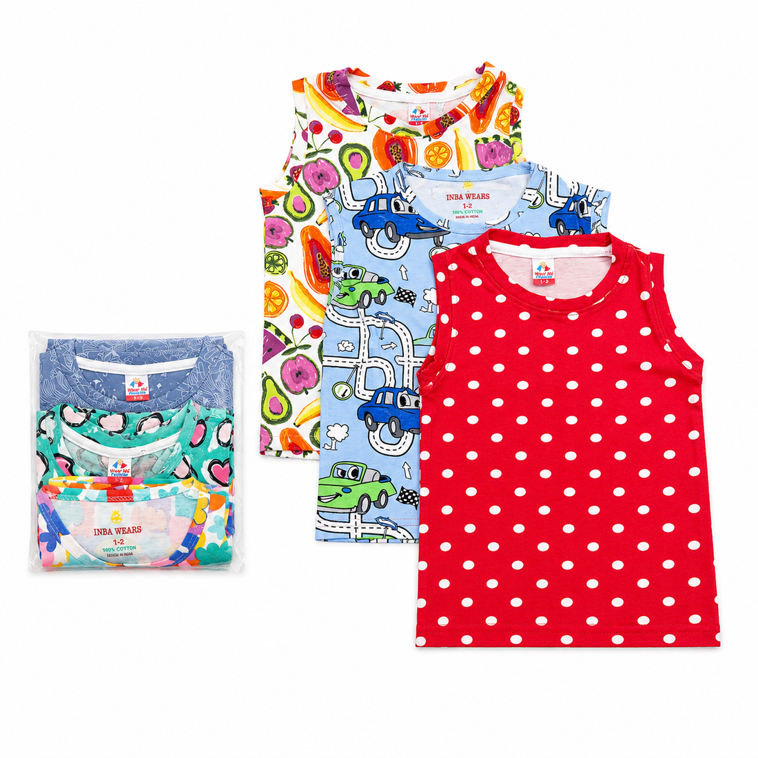 Sleeveless T shirt- Combo pack of 3