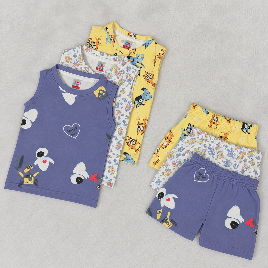 premium sleeveless shorts set - Combo pack of 3