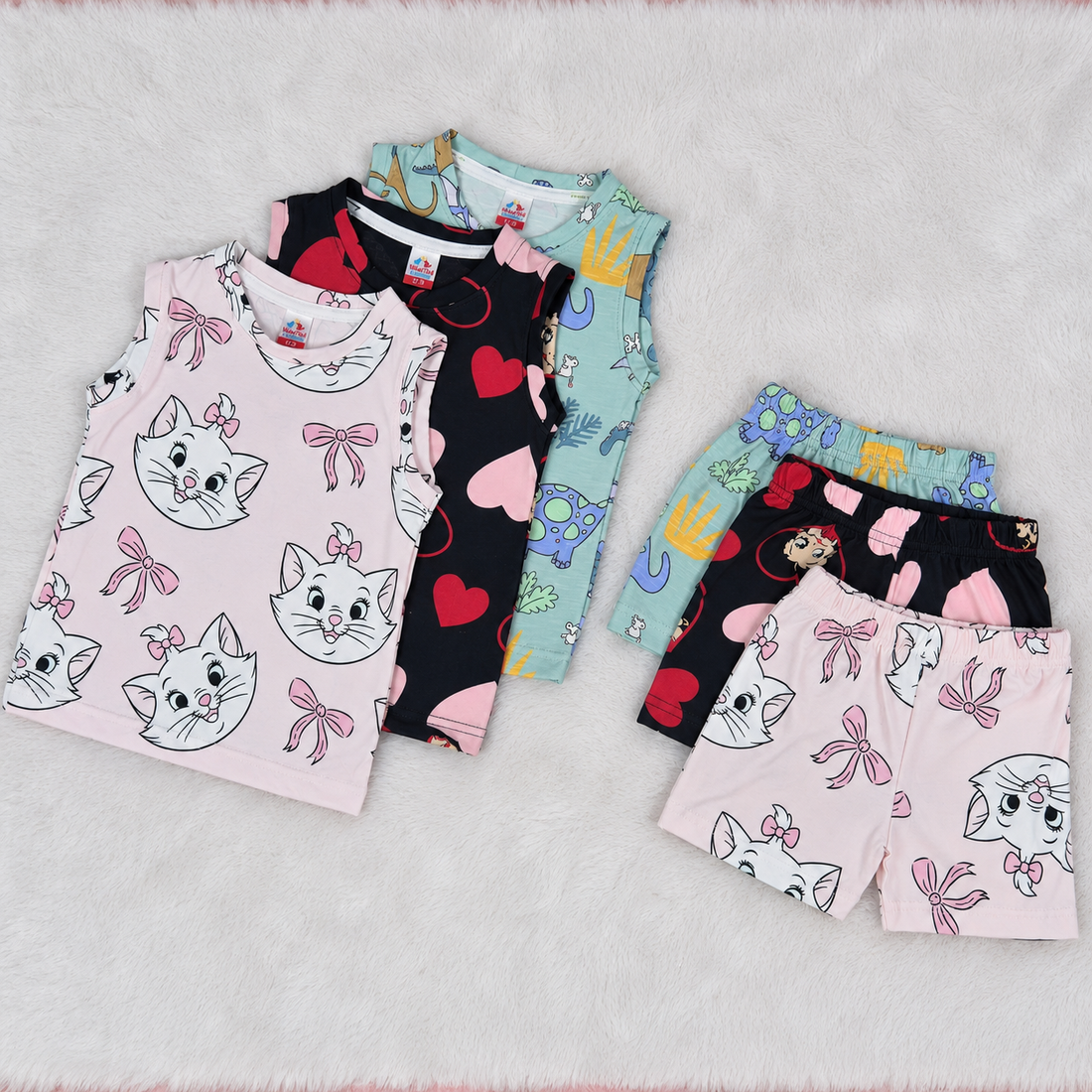 premium sleeveless shorts set - Combo pack of 3
