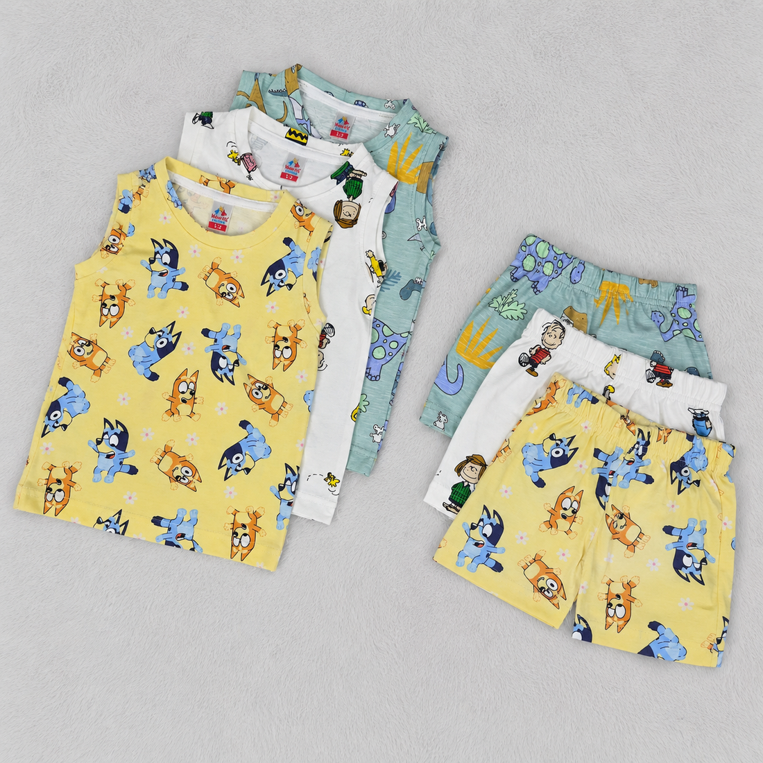 premium sleeveless shorts set - Combo pack of 3