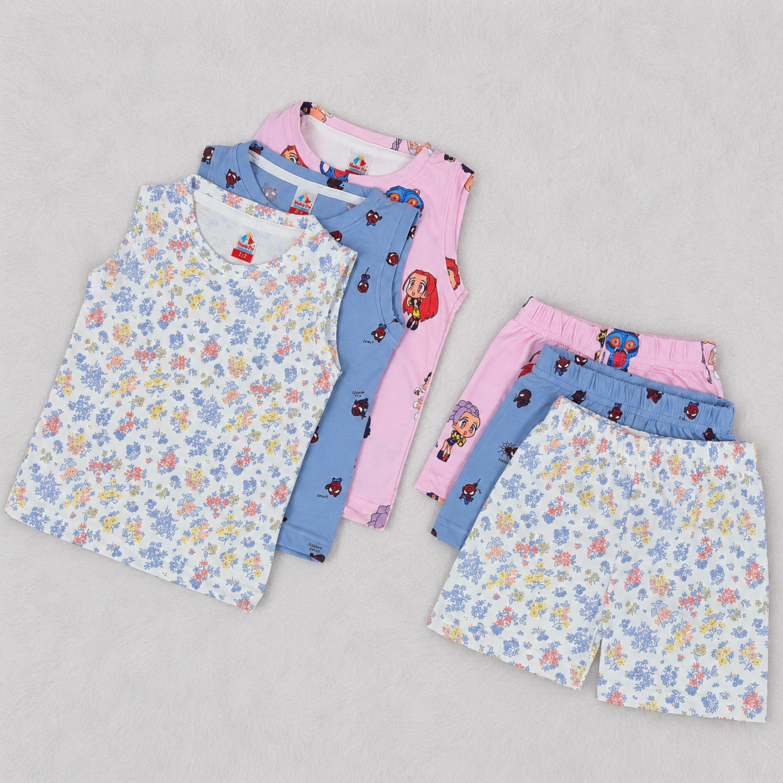 premium sleeveless shorts set - Combo pack of 3
