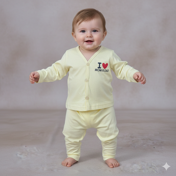 Premium Baby front Button Pant Set-3011