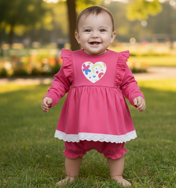 Premium Girl Full Sleeve Frock Set -251