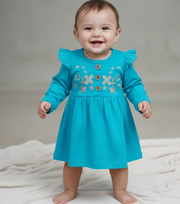 Premium Girl Full Sleeve Frock Set -251