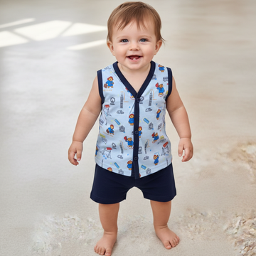 Premium Baby front Button Shorts Set-3002