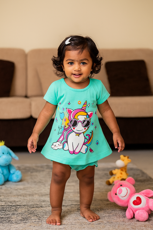 Baby Girl Frock Shorts set  - 212