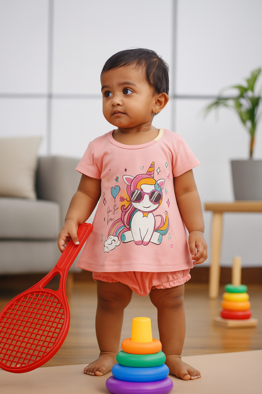 Baby Girl Frock Shorts set  - 212