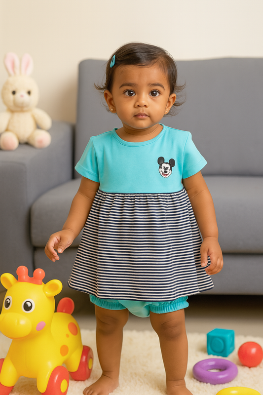 Baby Girl Frock Shorts set  - 212