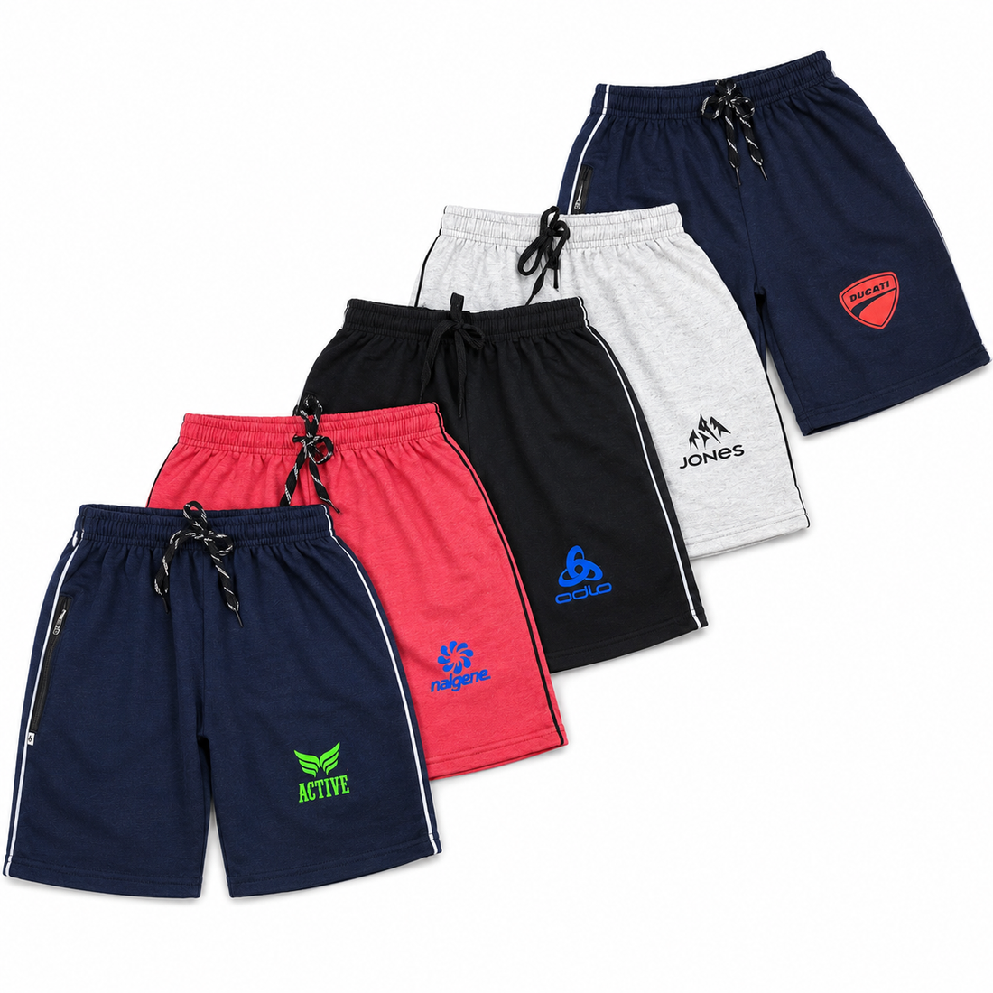 COMBO PACK OF 5 PIPING POCKET SHORTS